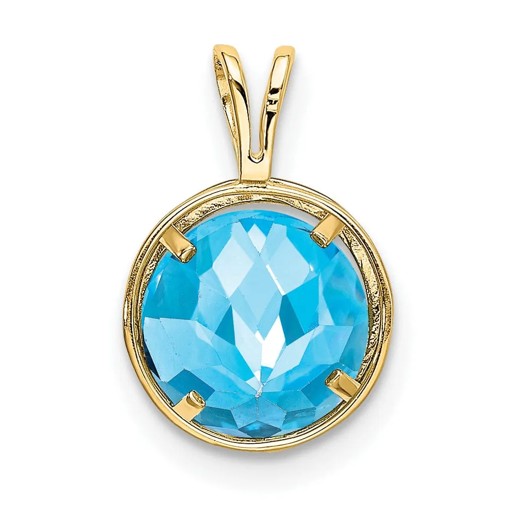 14k Yellow Gold Round Bezel Pendant