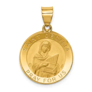 14k Yellow Gold Saint Cecilia Medal Pendant