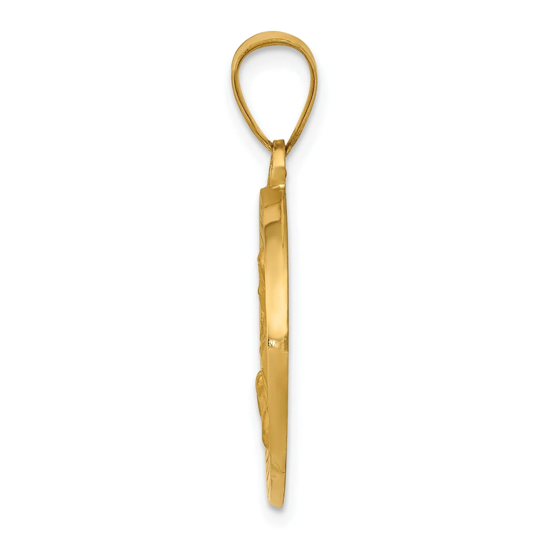 14k Yellow Gold Saint Cecilia Medal Pendant