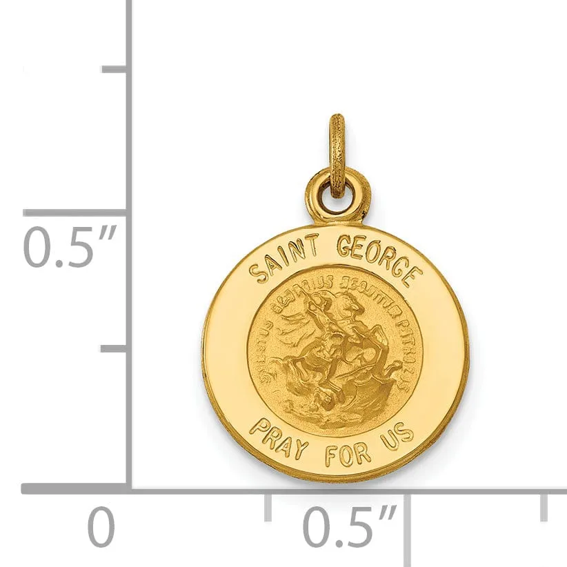 14k Yellow Gold Saint George Medal Pendant
