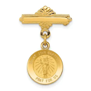 14k Yellow Gold Saint John the Baptist Medal Pin
