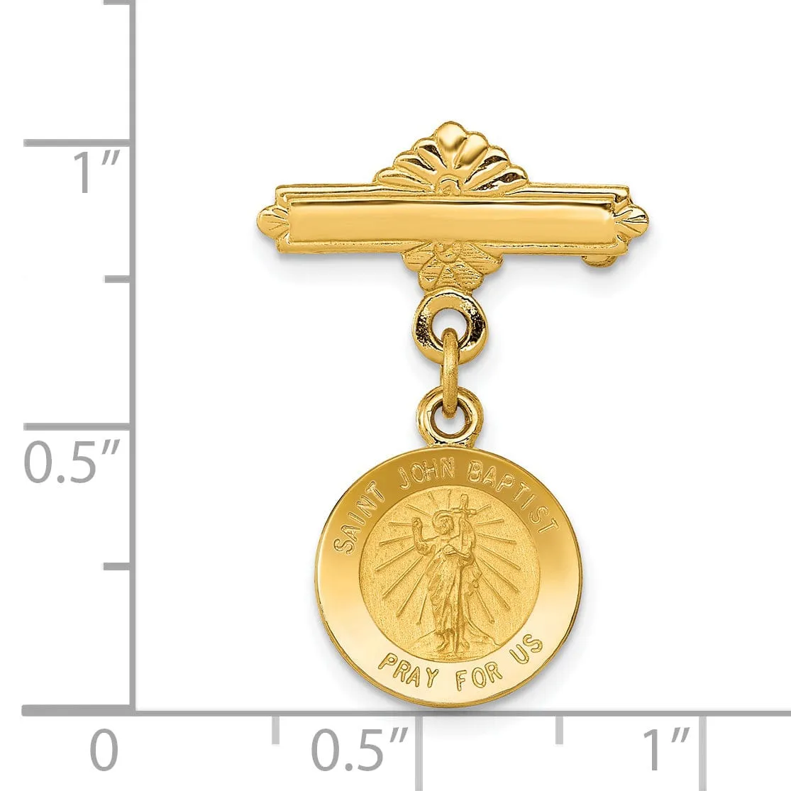 14k Yellow Gold Saint John the Baptist Medal Pin