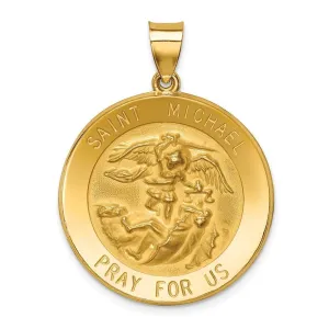 14k Yellow Gold Saint Michael Medal Pendant
