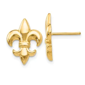 14k Yellow Gold Small Fleur-De-Lis Earring