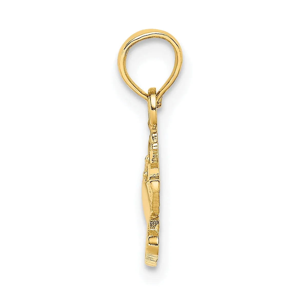 14k Yellow Gold Solid Polished Finish BAHAMAS Under Cruise Ship Charm Pendant