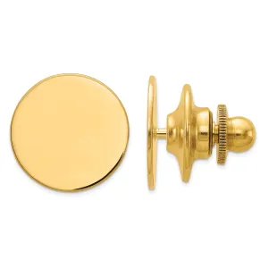 14k Yellow Gold Solid Round Design Tie Tac