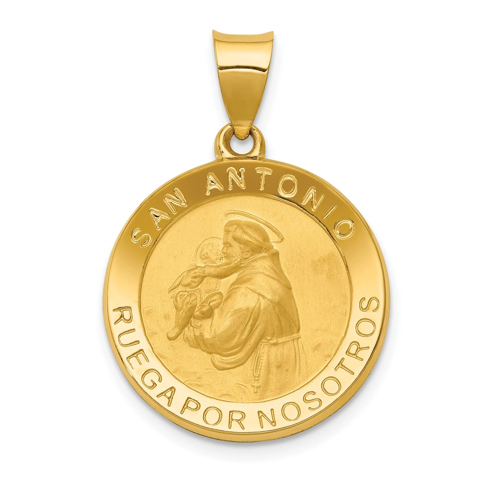 14k Yellow Gold Spanish Saint Anthony Medal