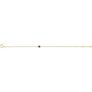 14K Yellow Imitation Amethyst Youth Birthstone 4 1/2-5 1/2" Bracelet