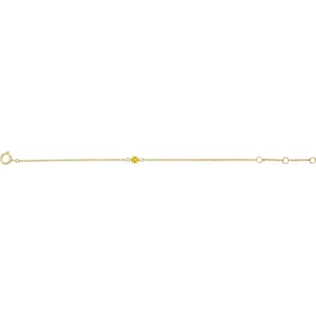 14K Yellow Imitation Citrine Youth Birthstone 4 1/2-5 1/2" Bracelet