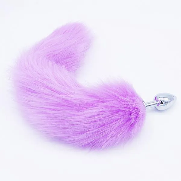 14" Fluffy Tail Metal Plug 3 Colors