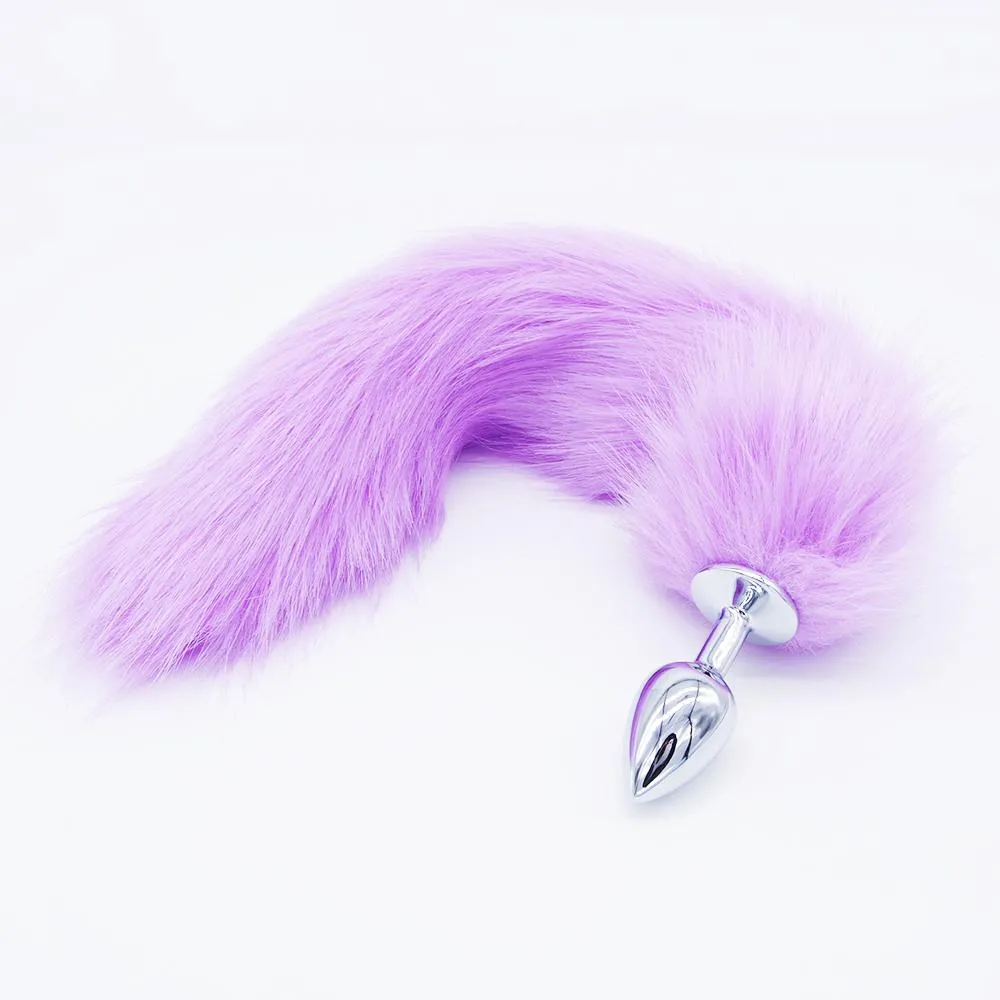 14" Fluffy Tail Metal Plug 3 Colors