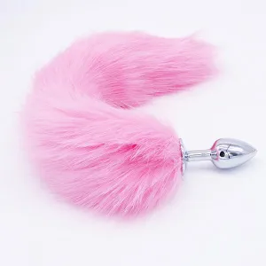 14" Fluffy Tail Metal Plug 3 Colors