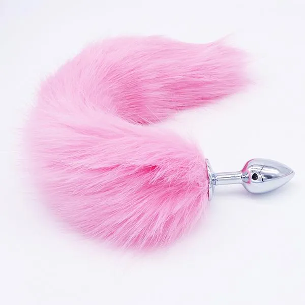14" Fluffy Tail Metal Plug 3 Colors