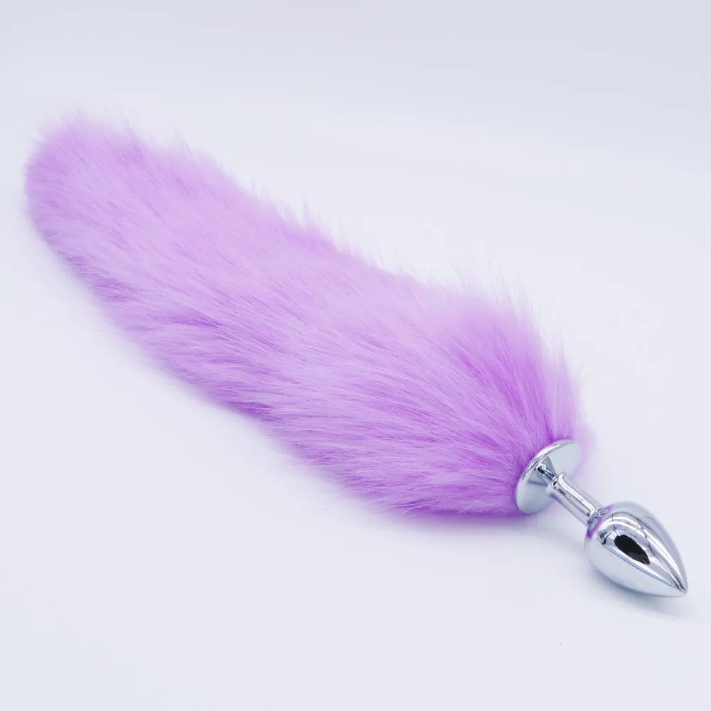 14" Fluffy Tail Metal Plug 3 Colors