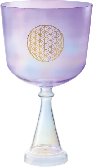 174.61 Hz Flower Of Life Crystal Singing Chalice 8" Note F3 - Heart Chakra