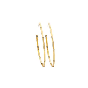 18k Diamond Flush Set Hoops
