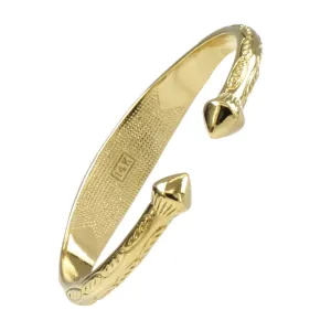18K Gold-Plated Leaf Detail Arrow Cuff
