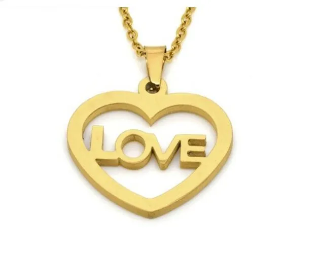 18k Gold Plated "Love Heart" Stainless Steel Necklace & Earrings Set