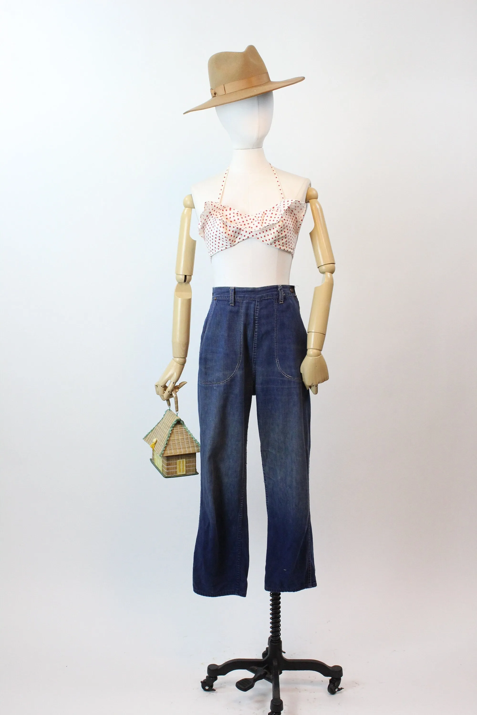1940s 1950s jeans DENIM workwear xs | new spring summer