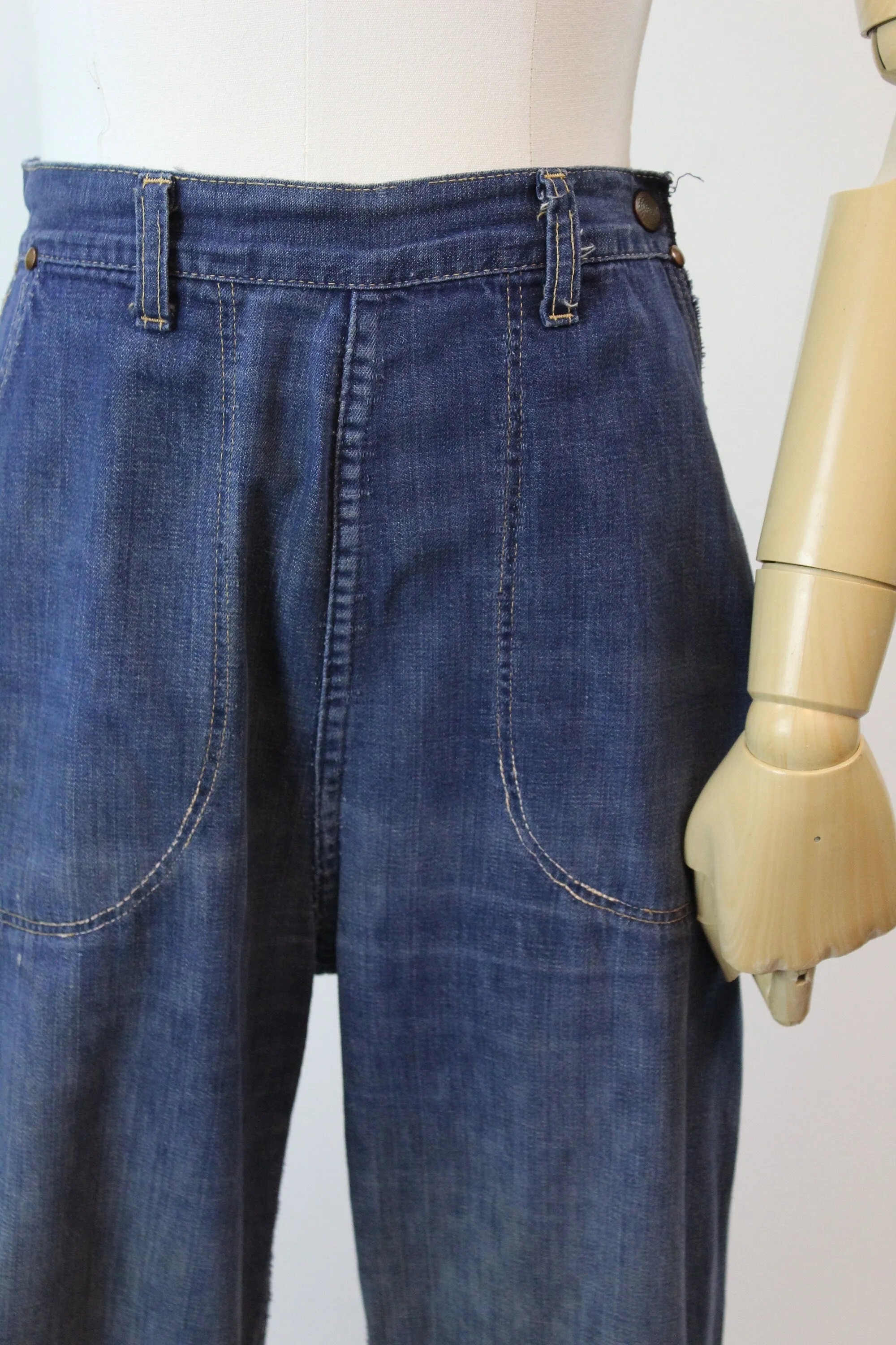 1940s 1950s jeans DENIM workwear xs | new spring summer