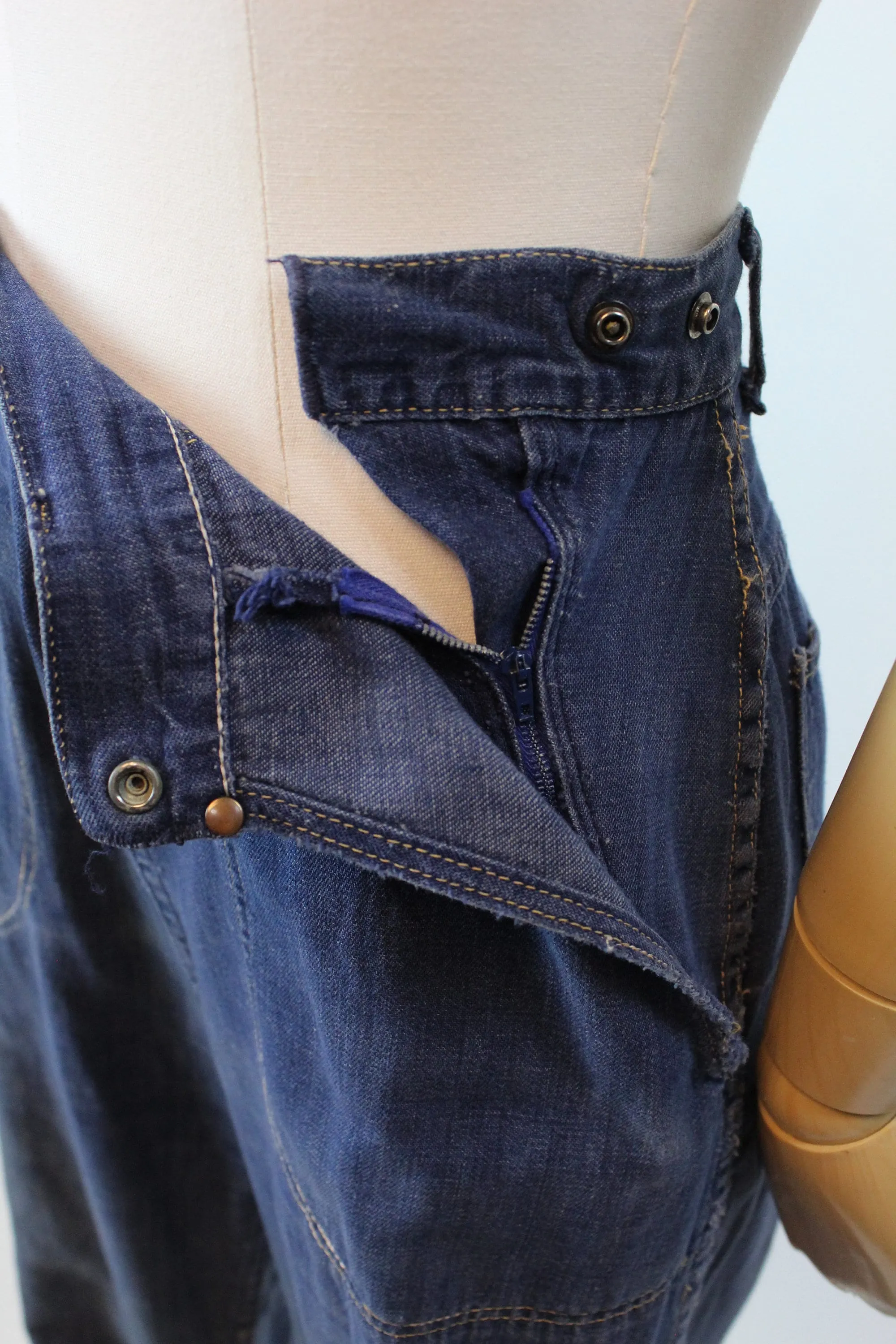 1940s 1950s jeans DENIM workwear xs | new spring summer