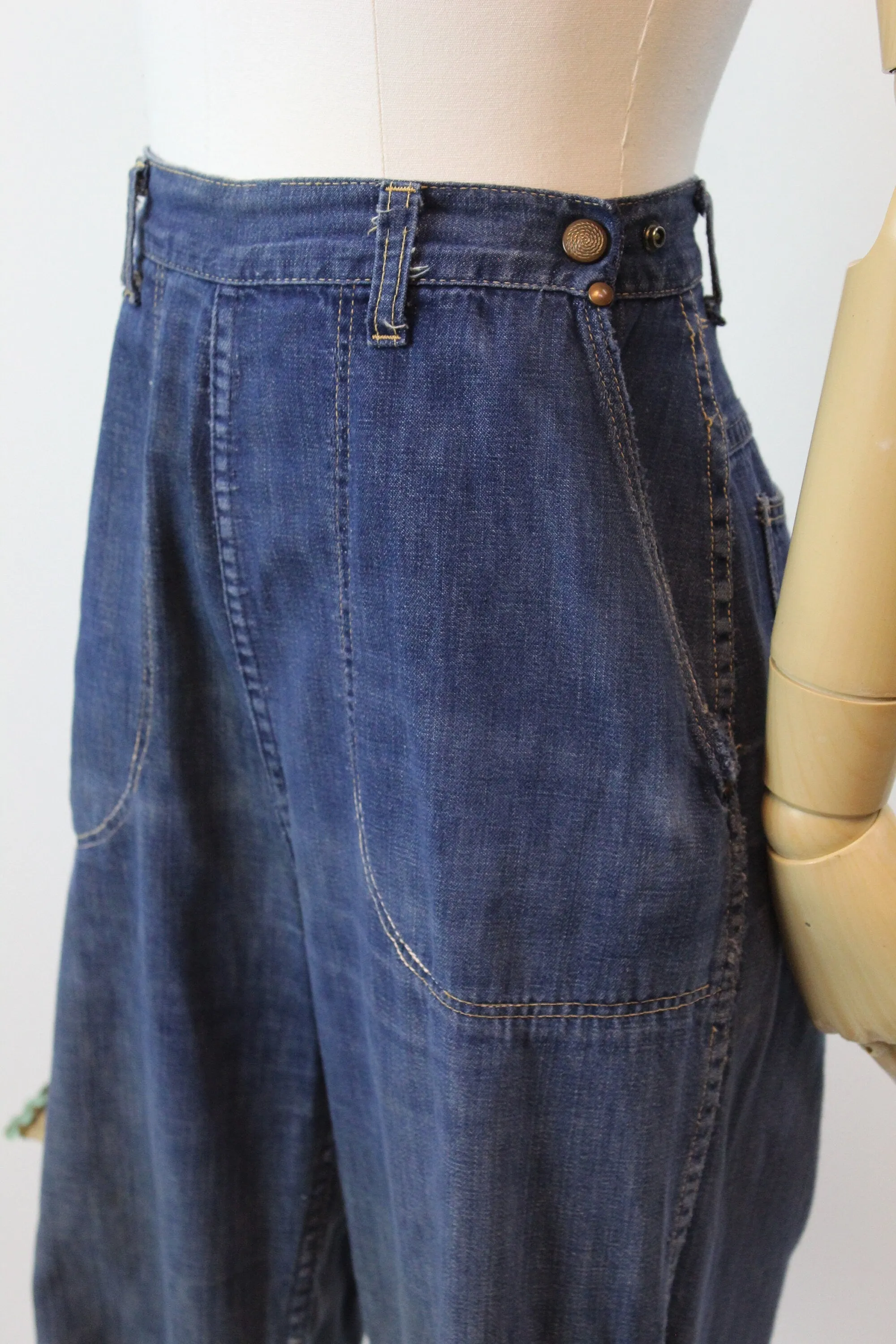 1940s 1950s jeans DENIM workwear xs | new spring summer