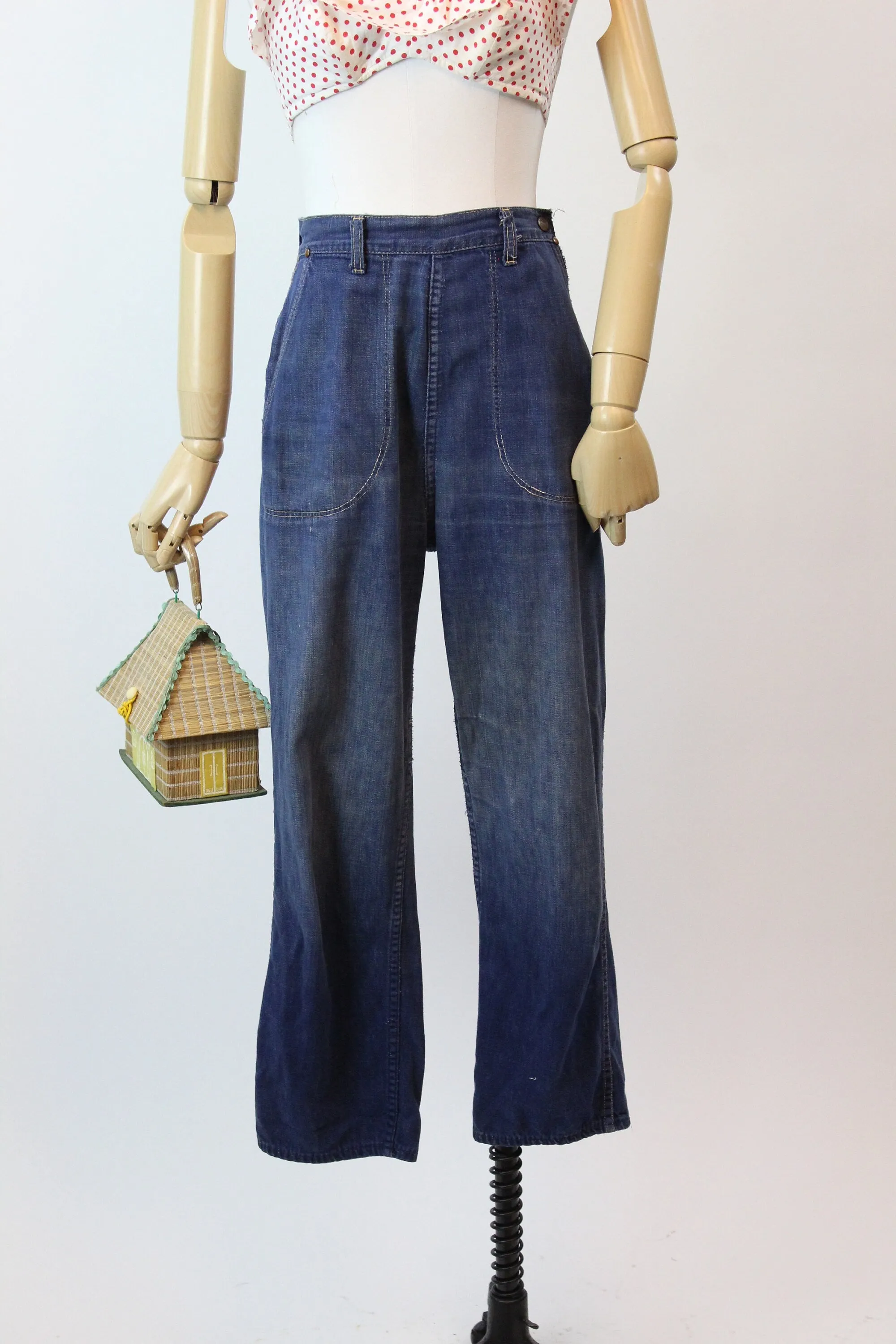 1940s 1950s jeans DENIM workwear xs | new spring summer