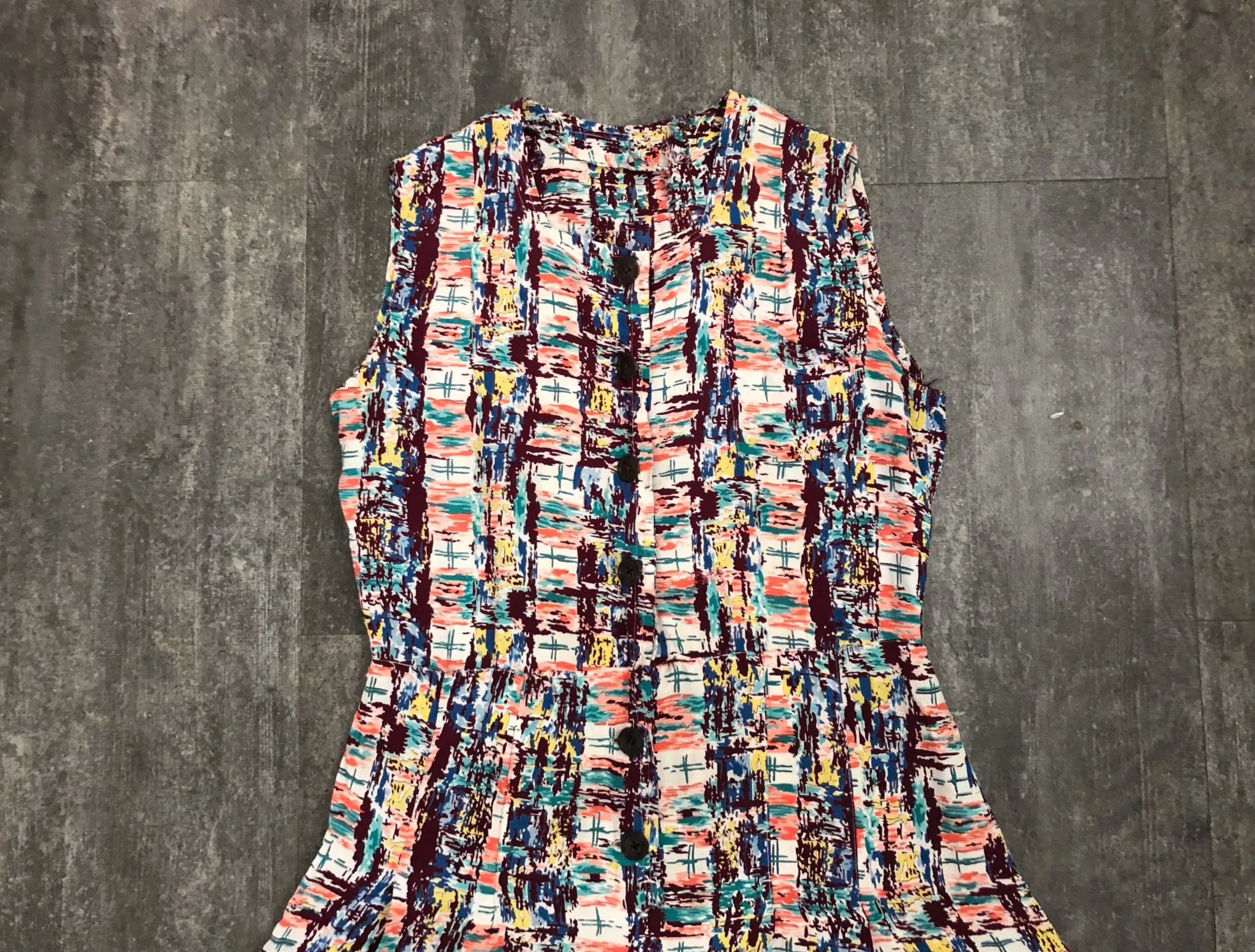1940s rayon playsuit . vintage 40s romper . size s to m
