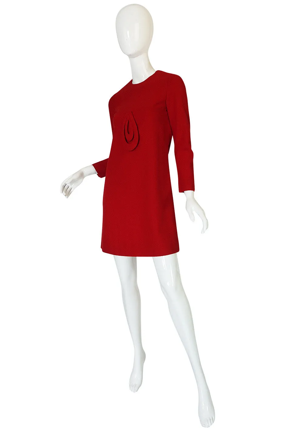 1960s Pierre Cardin for Takashimaya Red Loop Dress