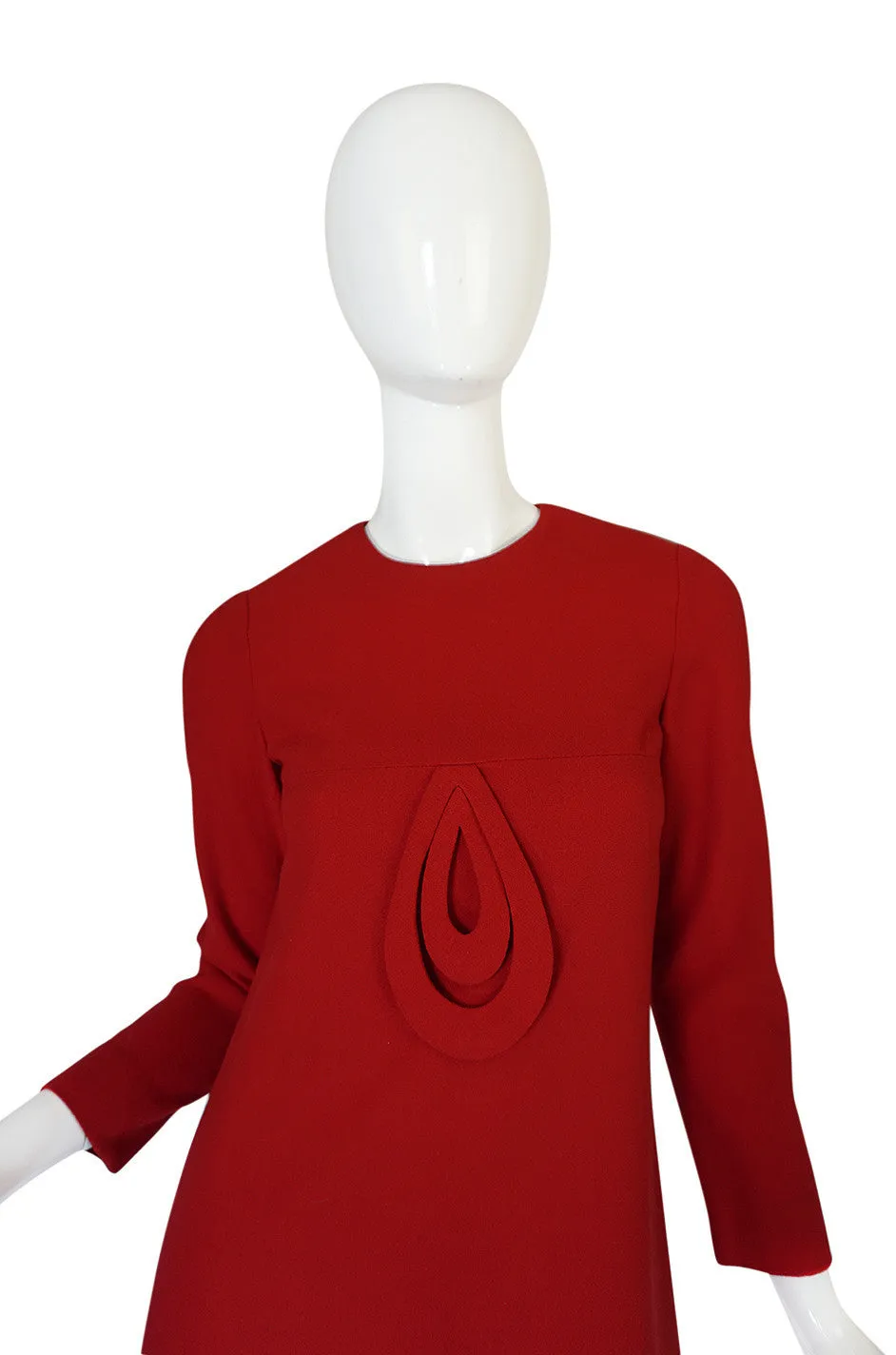 1960s Pierre Cardin for Takashimaya Red Loop Dress