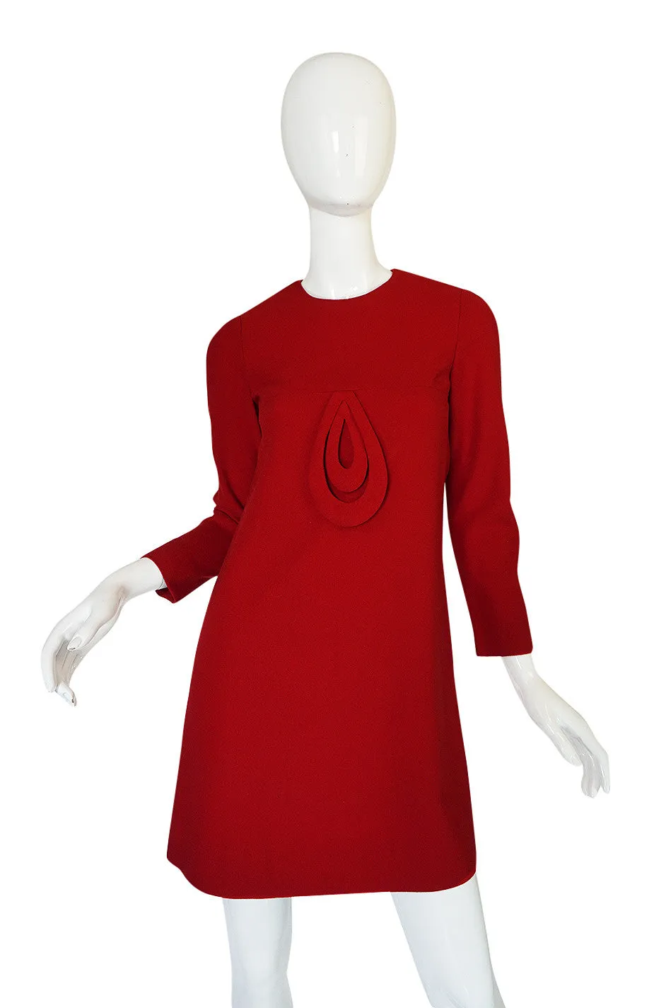 1960s Pierre Cardin for Takashimaya Red Loop Dress