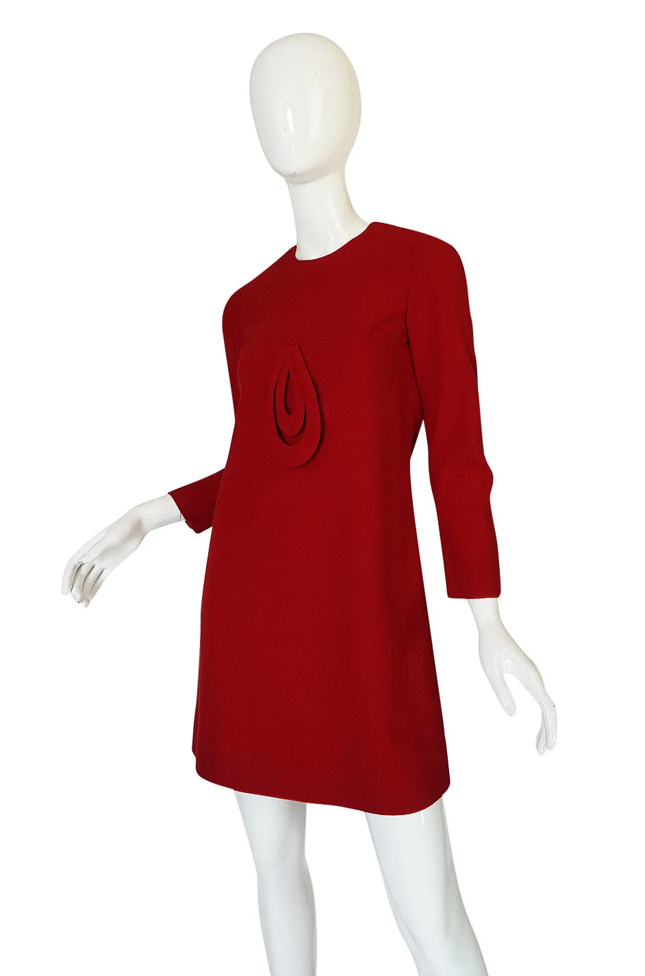 1960s Pierre Cardin for Takashimaya Red Loop Dress