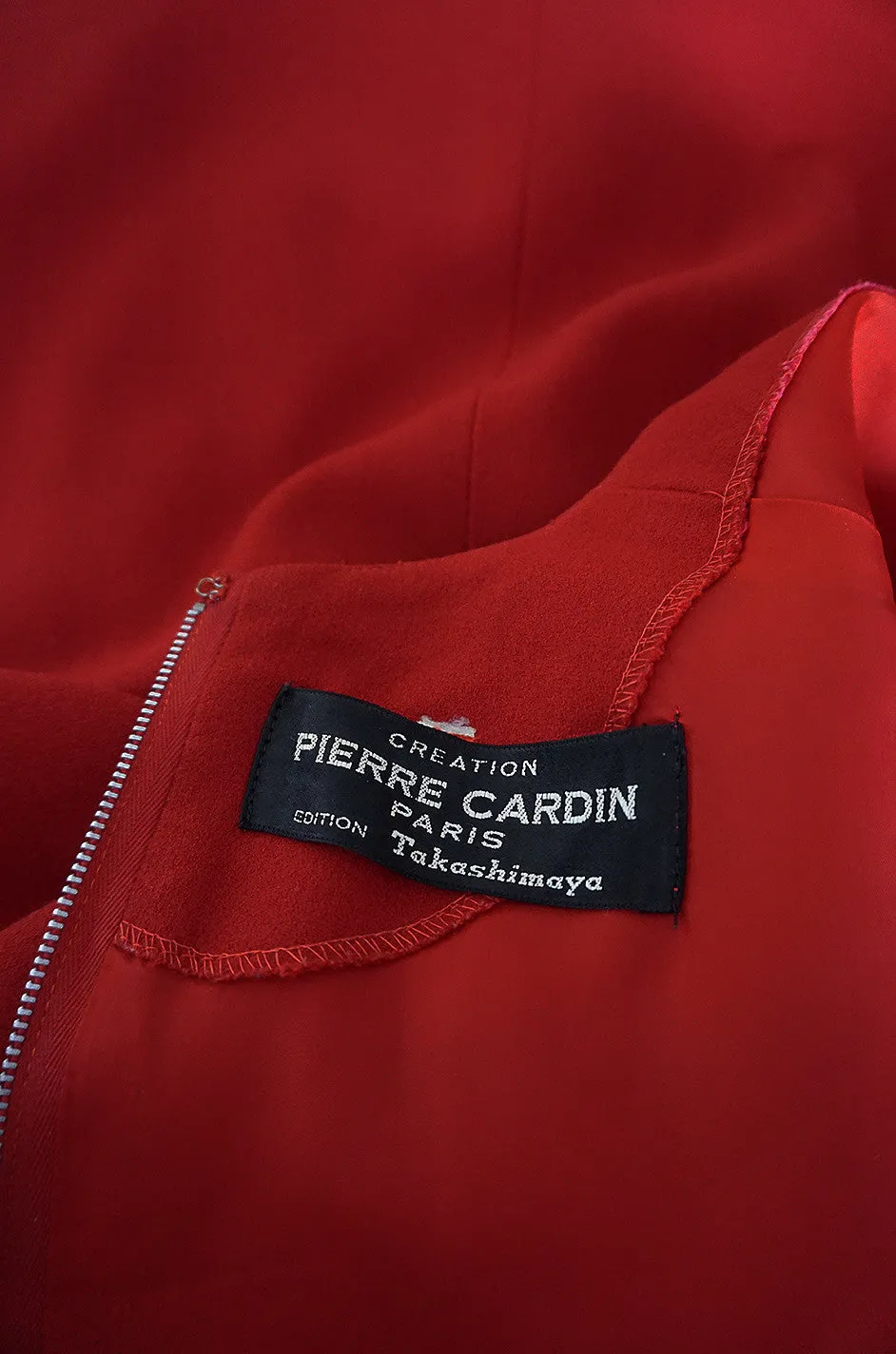1960s Pierre Cardin for Takashimaya Red Loop Dress