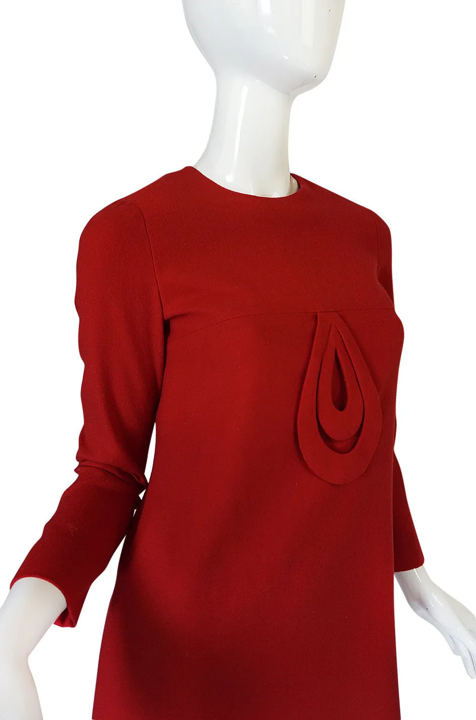 1960s Pierre Cardin for Takashimaya Red Loop Dress