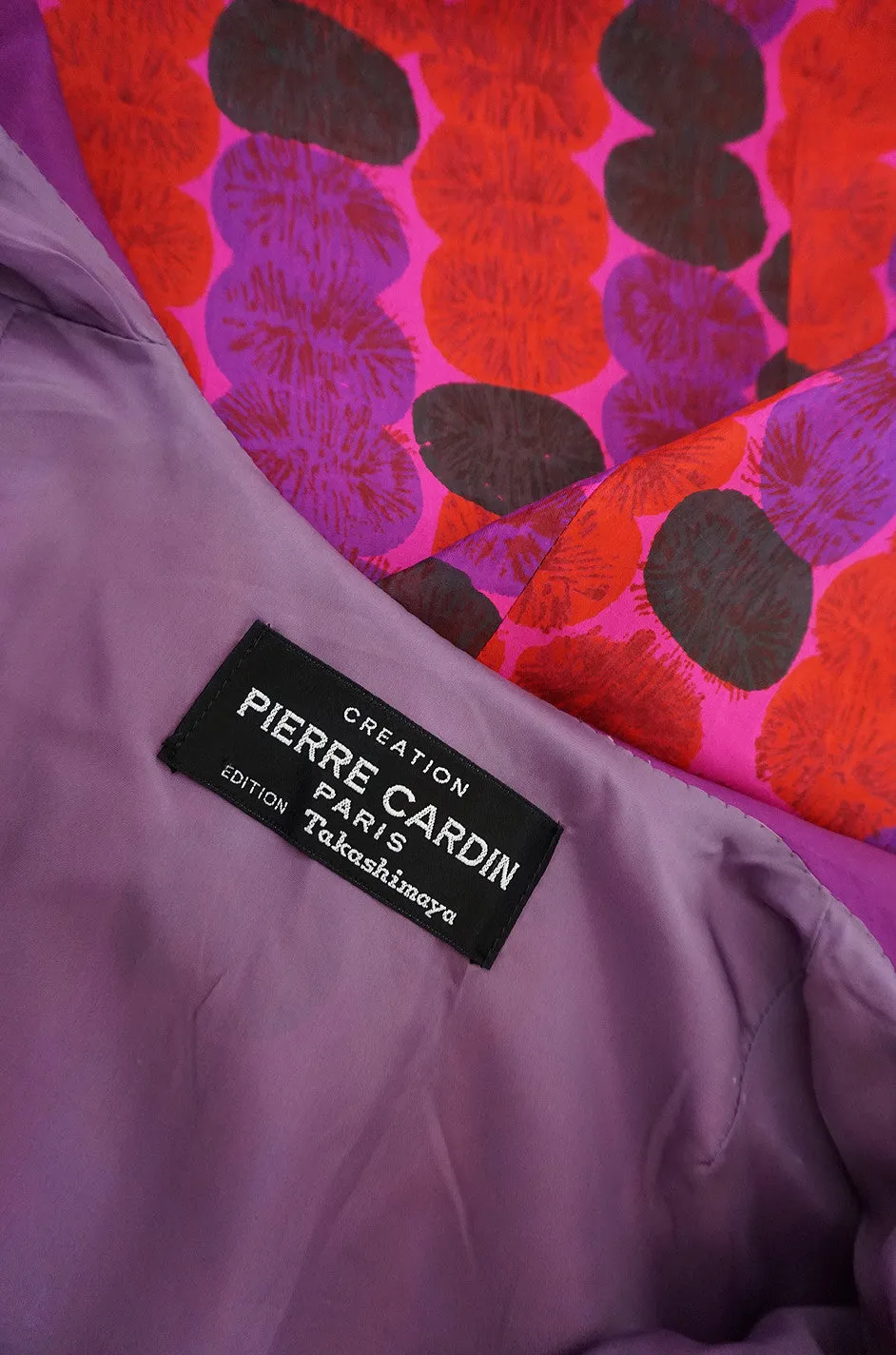 1960s Pierre Cardin for Takashimaya Silk Print Dress