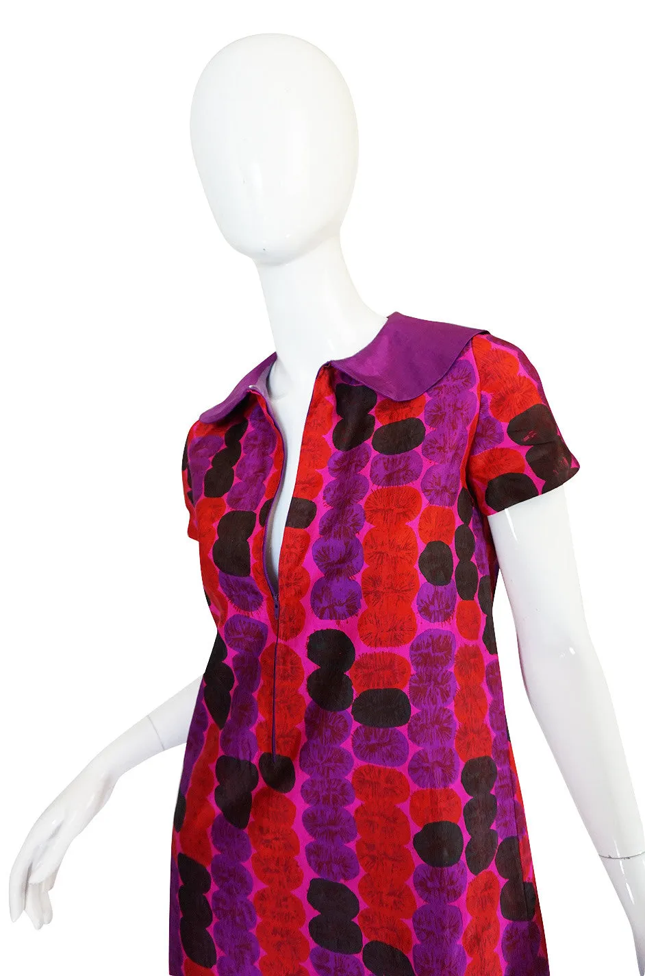 1960s Pierre Cardin for Takashimaya Silk Print Dress