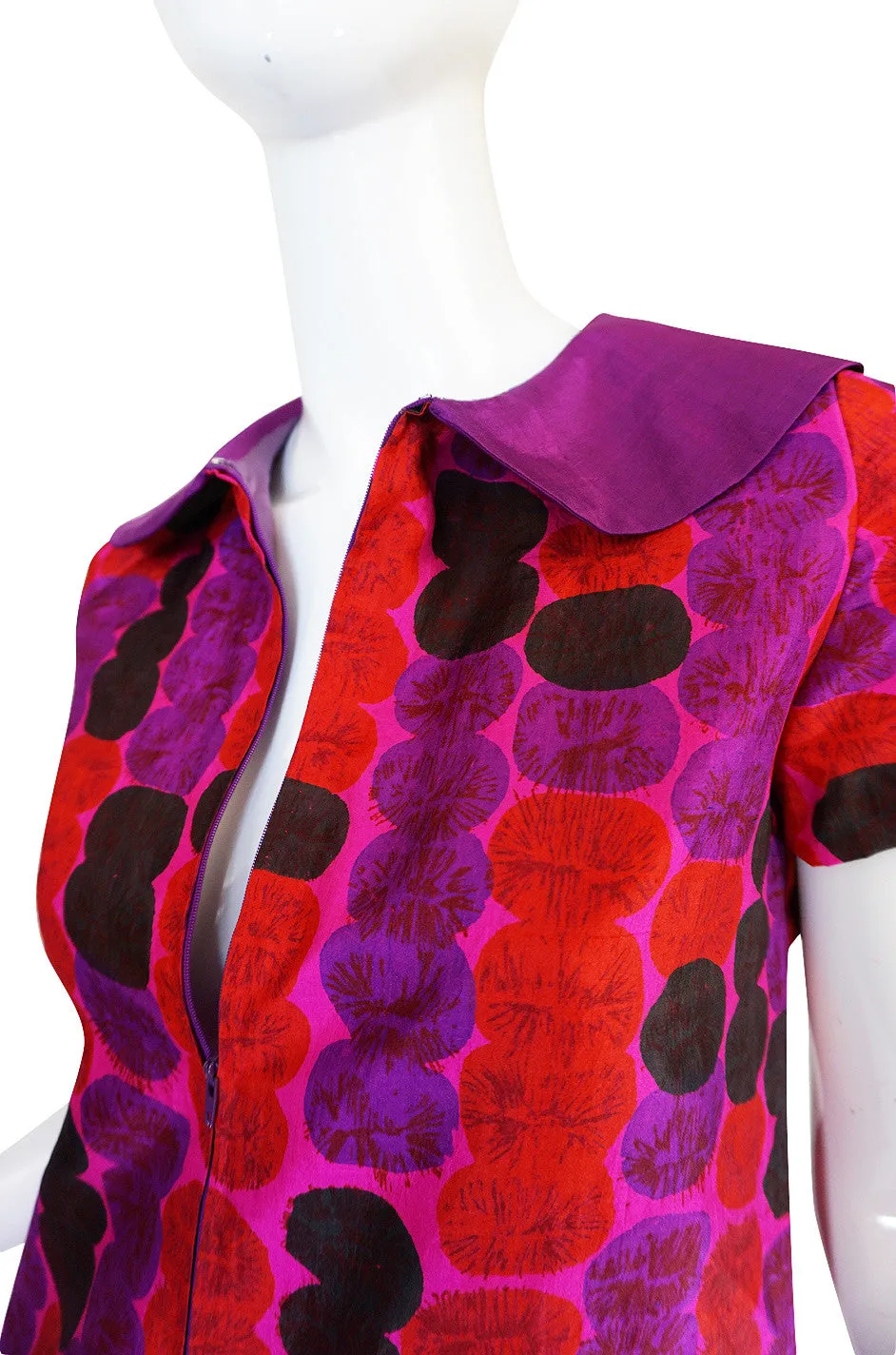 1960s Pierre Cardin for Takashimaya Silk Print Dress