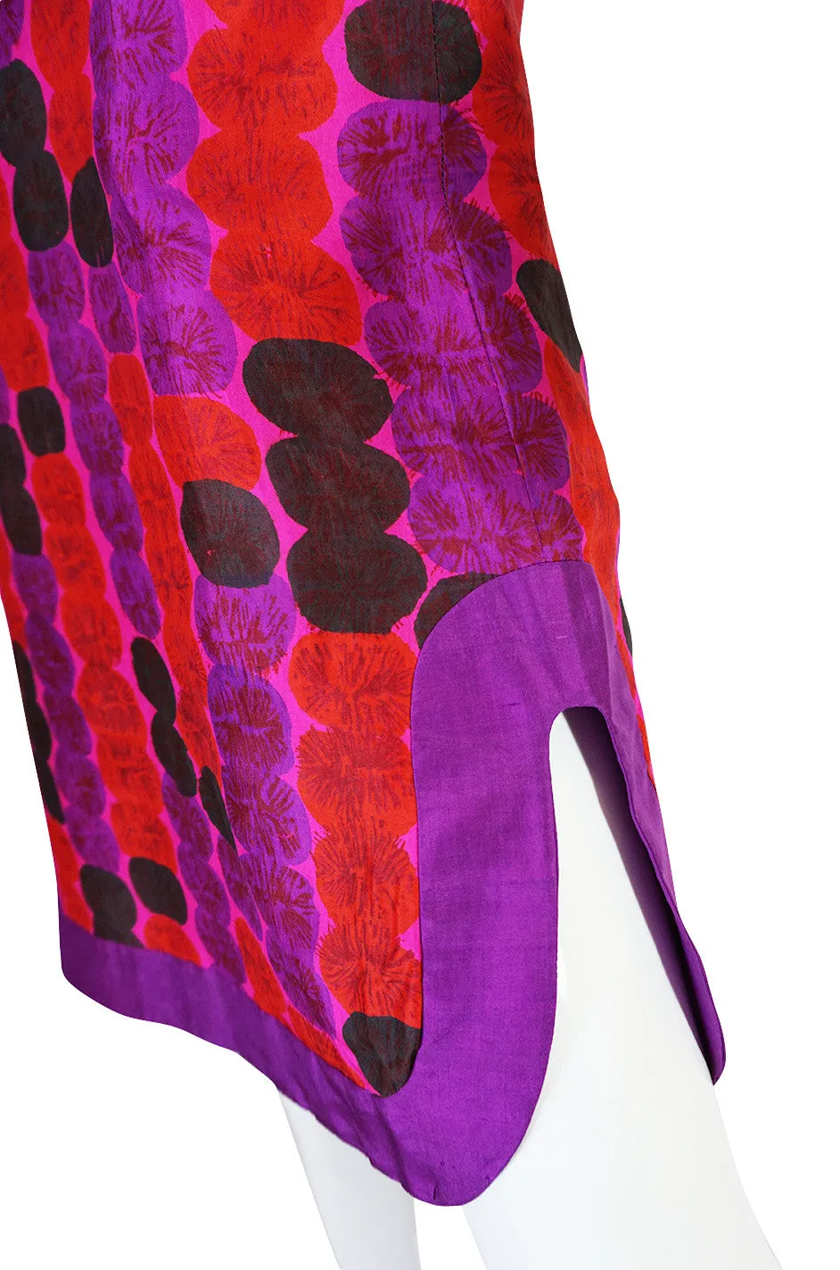 1960s Pierre Cardin for Takashimaya Silk Print Dress
