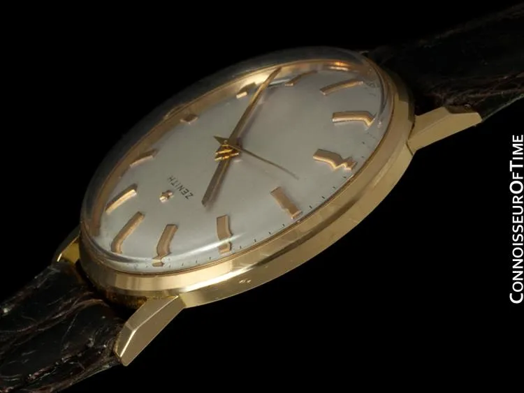 1960's Zenith Vintage Mens Waterproof Style Watch with Date - 18K Rose Gold