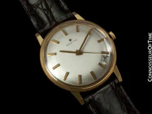 1960's Zenith Vintage Mens Waterproof Style Watch with Date - 18K Rose Gold