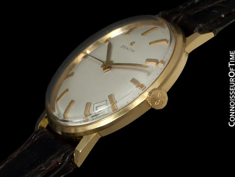 1960's Zenith Vintage Mens Waterproof Style Watch with Date - 18K Rose Gold
