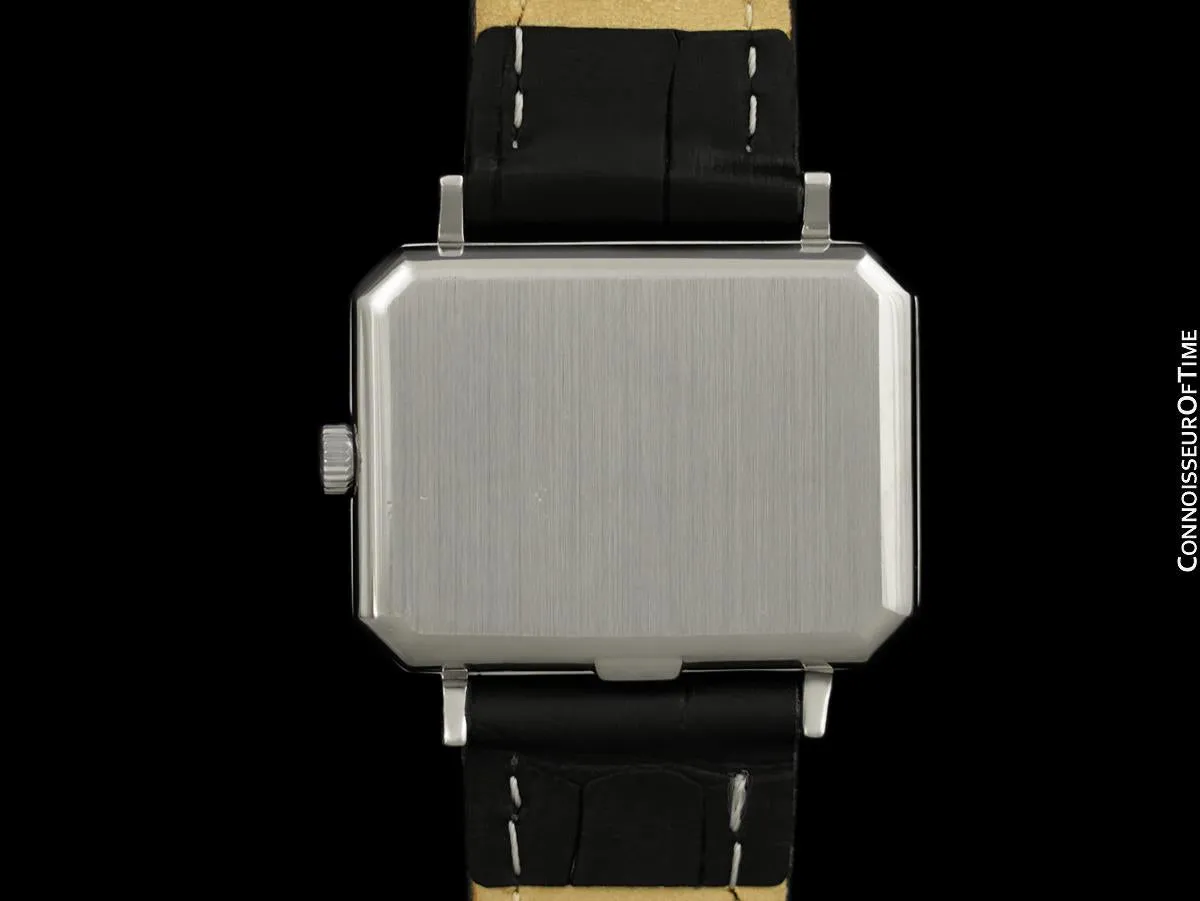 1973 Omega De Ville Mens Midsize "Emerald" Modern Watch with Tiffany Blue Dial By Andrew Grima - Stainless Steel