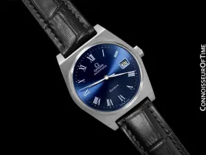 1973 Omega Geneve Vintage Mens Dress Watch with Quick-Setting Date - Stainless Steel