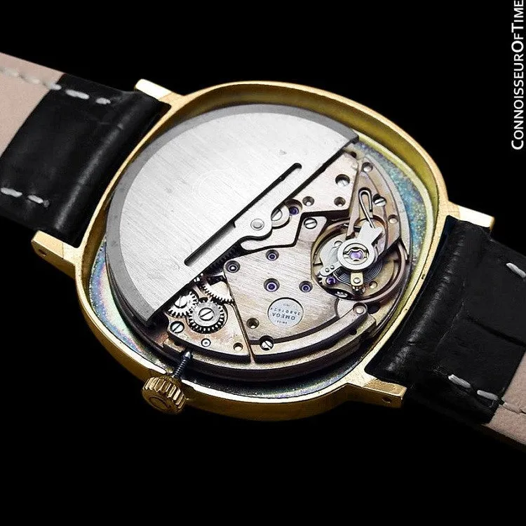 1974 Omega De Ville Vintage Mens Automatic Full Size Dress Watch - 18K Gold Plated Stainless Steel
