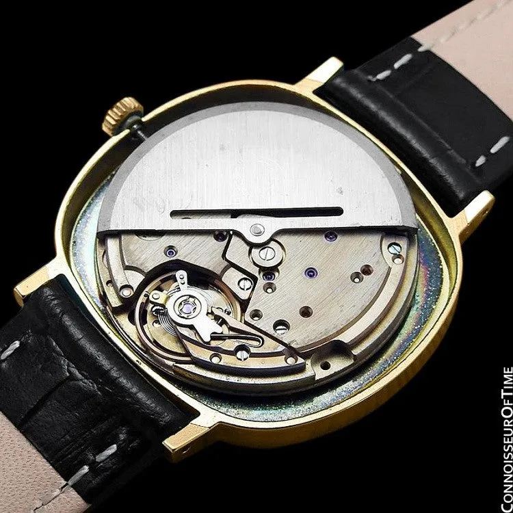 1974 Omega De Ville Vintage Mens Automatic Full Size Dress Watch - 18K Gold Plated Stainless Steel