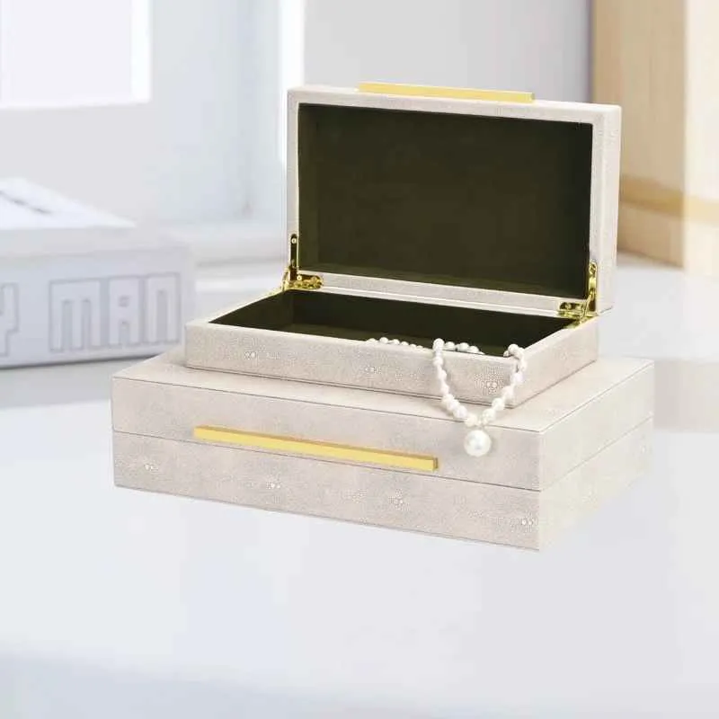 2 Piece Handmade Faux Leather Decorative Box