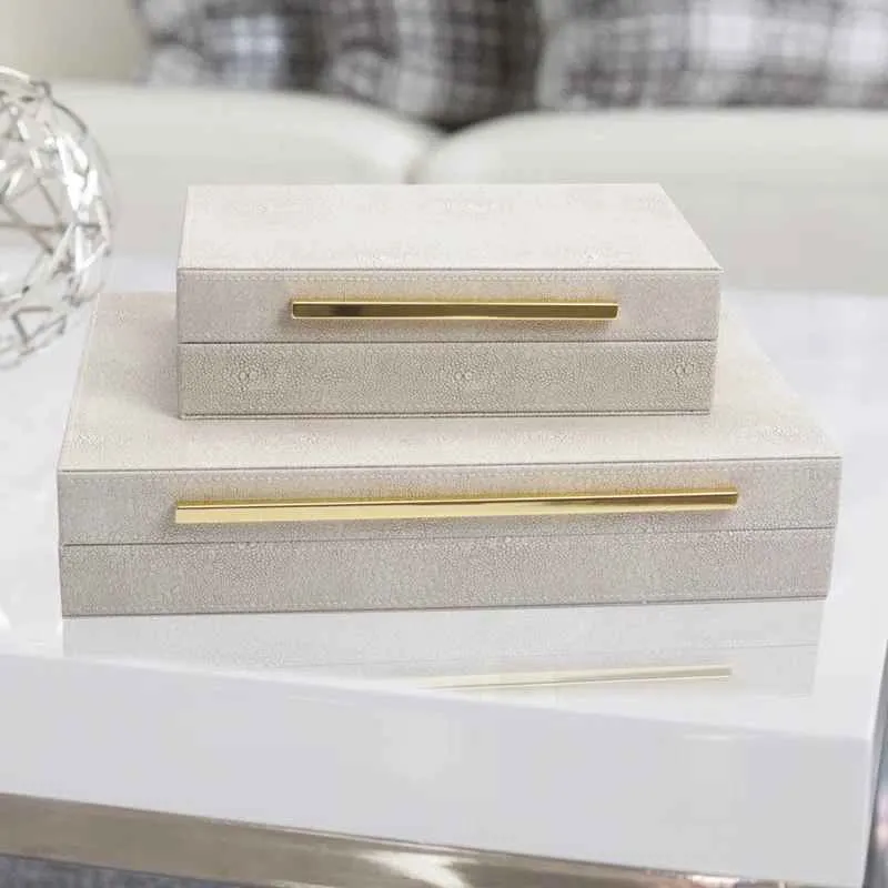 2 Piece Handmade Faux Leather Decorative Box