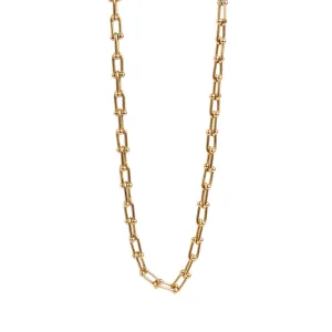 2017-0003 Pure Steel Necklace Gold Link