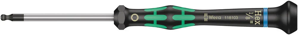2052 Ball end hexagon screwdriver for electronic applications, 1/8" x 60 mm