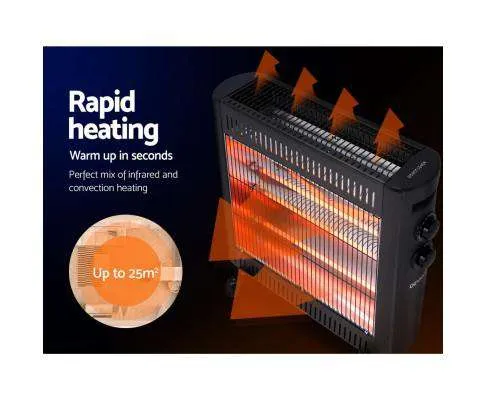 2200W Infrared Radiant Portable Electric Heatrt - Black